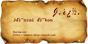 Jászai Ákos névjegykártya